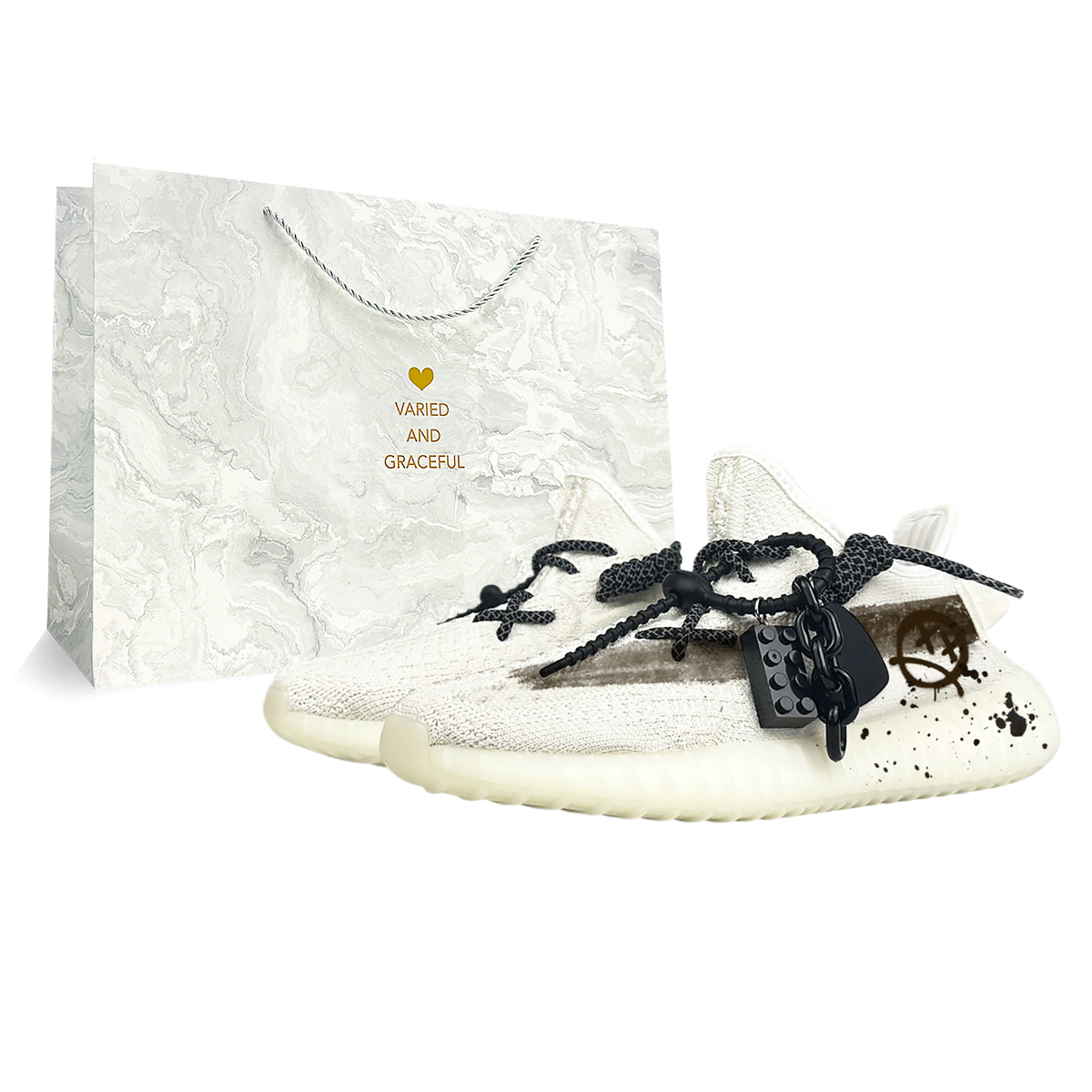Yeezy Boost 350 V2 Rebound Легкие низкие повседневные кроссовки Unisex White Coffee Adidas Originals, цвет White Coffee