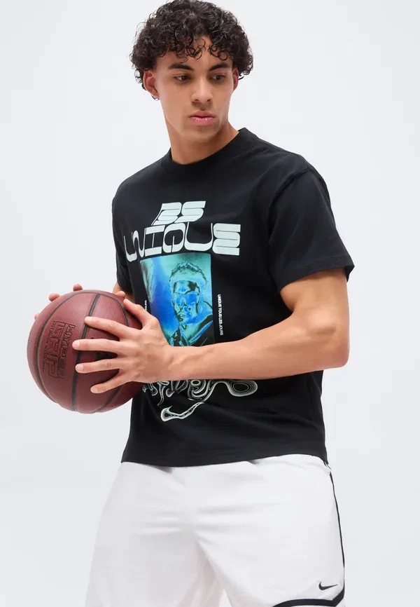Футболка Nike Performance Tee m90 sig loose print t-shirt, черный — фото 4