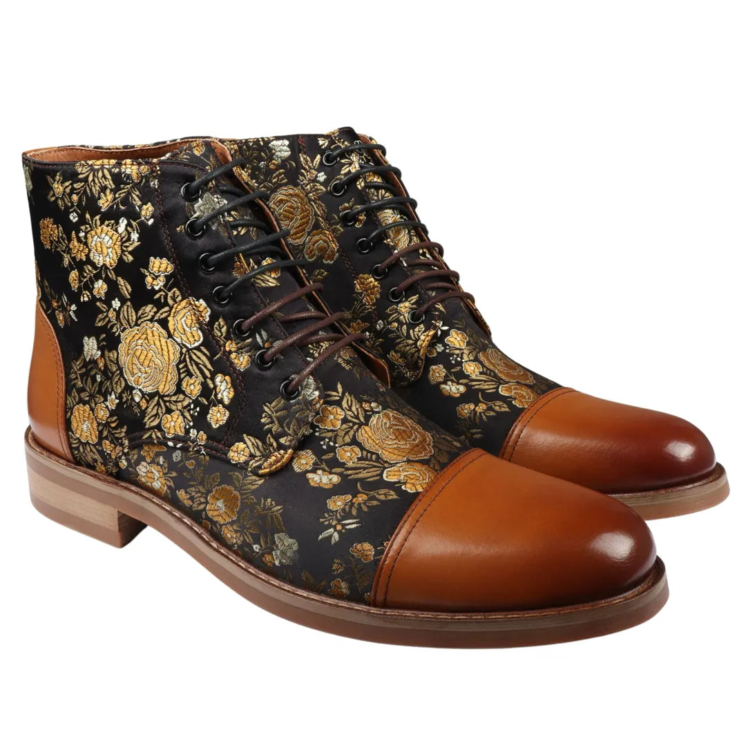Ботильоны Adam Floral Print Oxford Justin Reess, коричневый — фото 2