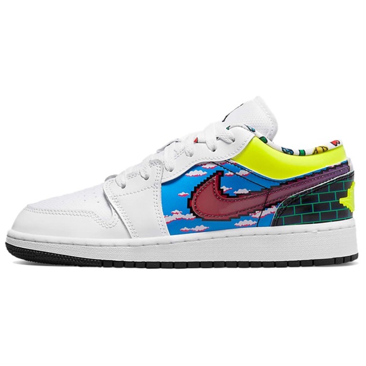 Кроссовки Air Jordan 1 Vintage Basketball Shoes Women's Low-top White/cyan/green, белый — фото 4