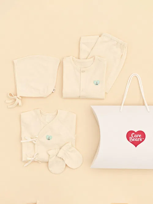 Комплект одежды для новорожденных 4 сезона Organic 4-Piece Set Care Bears кремовый — фото 4