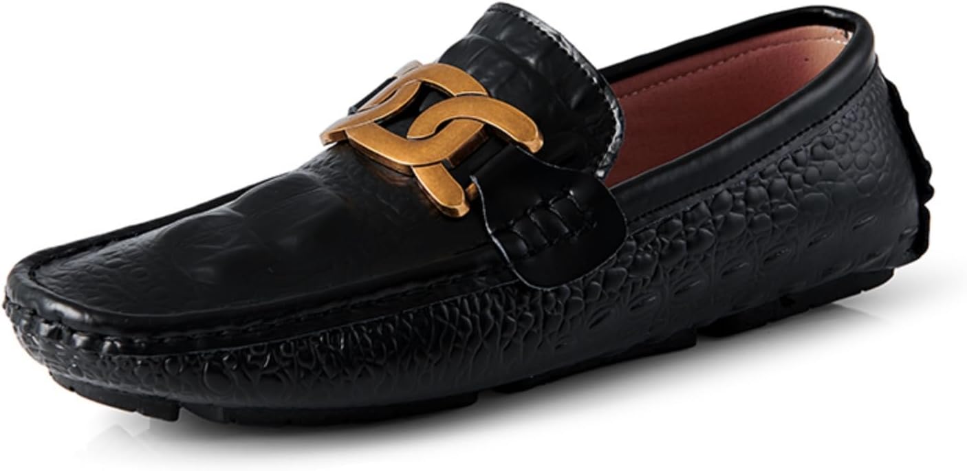 

Мужские премиальные кожаные лоферы Penny - классический дизайн, эластичный ремешок без шнурков, подошва для лодок без следов, готовые к вождению с тонкой передней частью стопы - для повседневной носки, бизнеса и морских приключений Kpdwfms, черн...