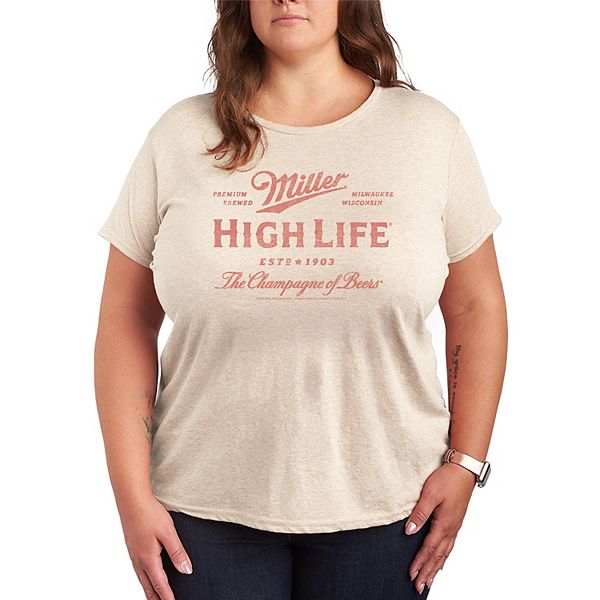 

Футболка Plus size Miller High Life с принтом Licensed Character, Beige