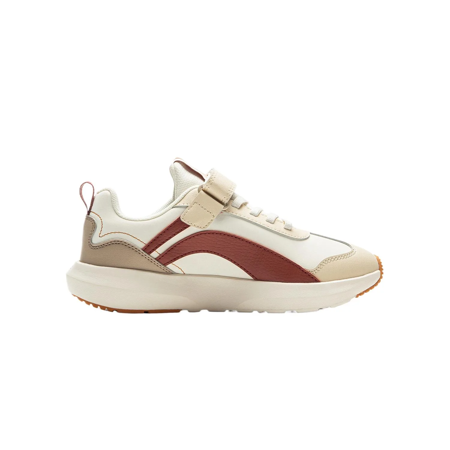 YOUNG Li-Ning YOUNG спортивная коллекция синтетическая кожа низкие детские кроссовки Dusty Khaki/Ecru/Tide Red — фото 2