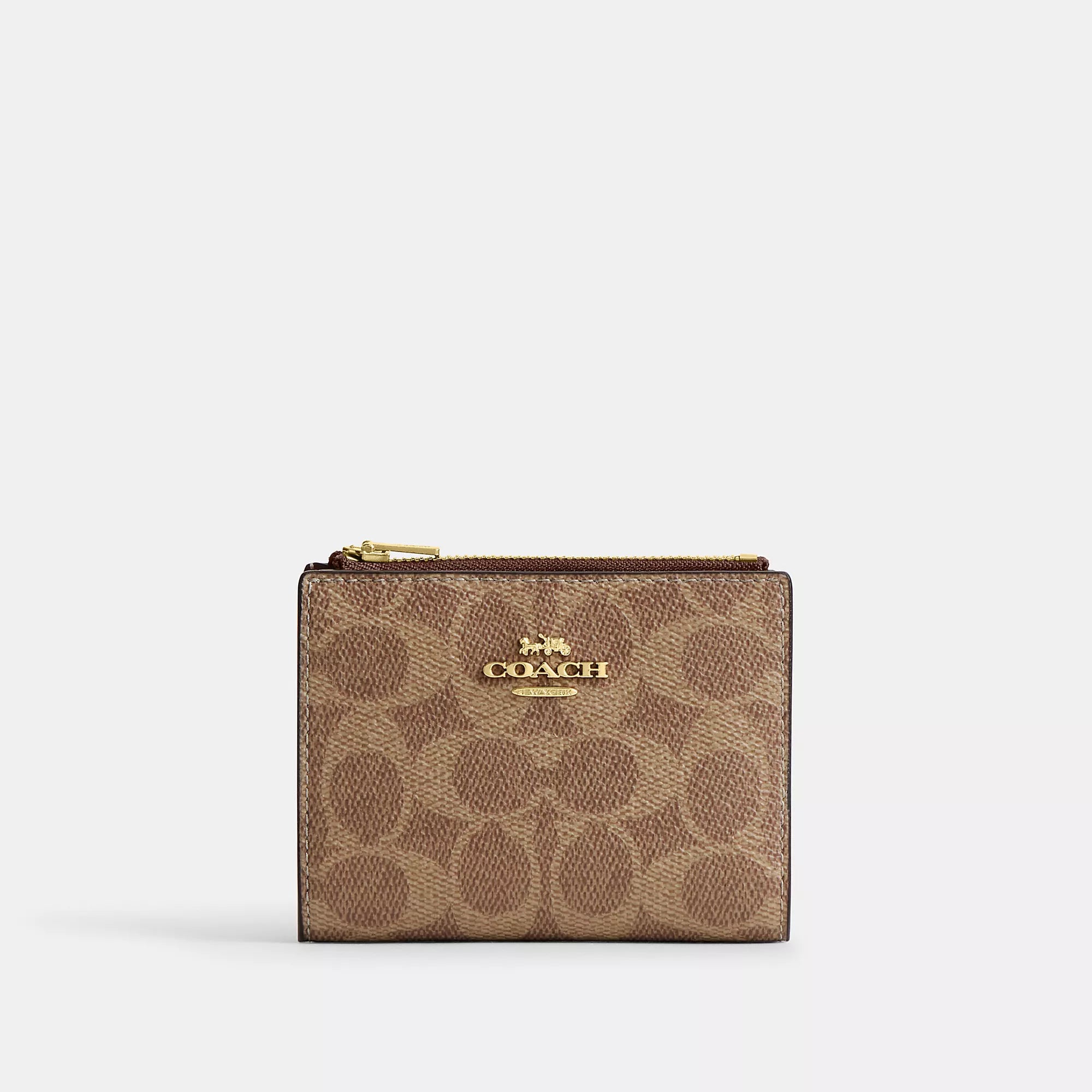 

Coach Outlet Двойной кошелек из фирменной ткани, золотой/бежевый/коричневый