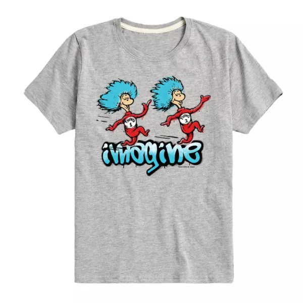 

Футболка с принтом "Ты да я, плюс компания" для мальчиков 8-20 Dr Seuss Thing 1 и Thing 2 Licensed Character, серый