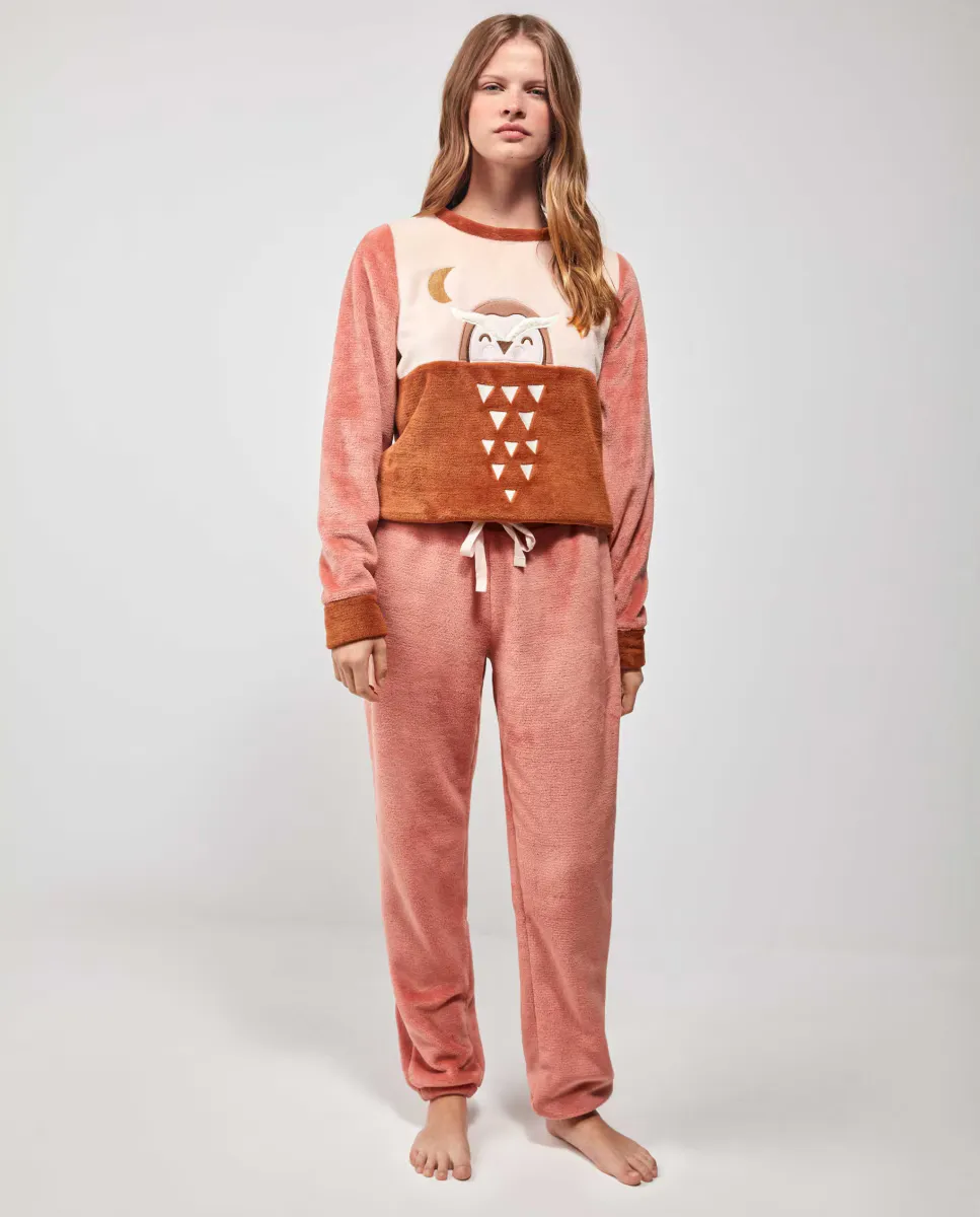 

Длинная женская пижама из микрофлиса Gisela, коралловый