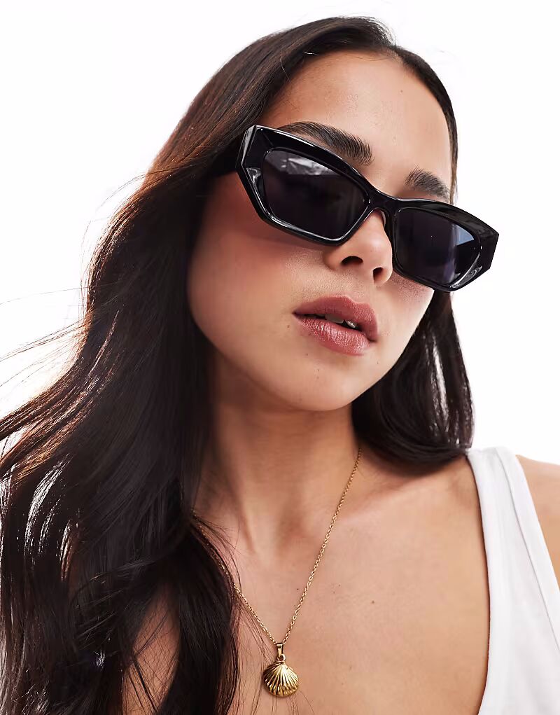 

Vero Moda - Квадратные солнцезащитные очки «кошачий глаз» черного цвета