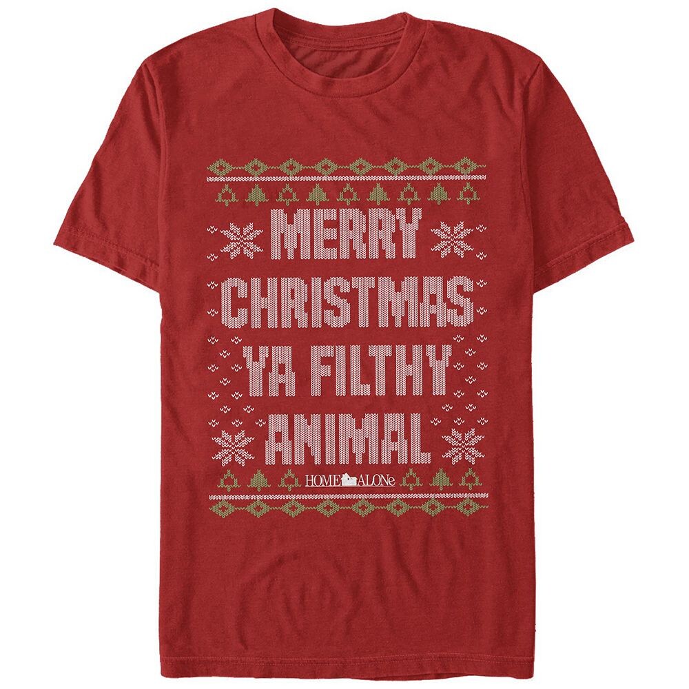

Свитер с изображением животных Big & Tall Home Alone Merry Christmas Ya Filthy Animal Licensed Character, красный