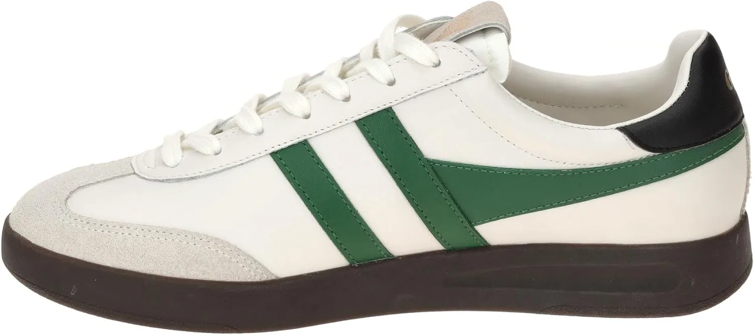 Мужские кожаные кроссовки Gola Cyclone, White Evergreen Black Dark Gum — фото 4
