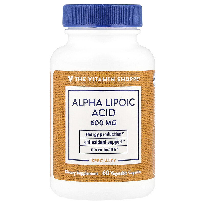 

The Vitamin Shoppe, альфа-липоевая кислота, 600 мг, 60 вегетарианских капсул