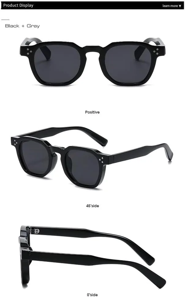 

Квадратные солнцезащитные очки для женщин в стиле ретро с заклепками, модные солнцезащитные очки для мужчин с защитой от УФ-излучения UV400 SKFGNX, Gray Tea