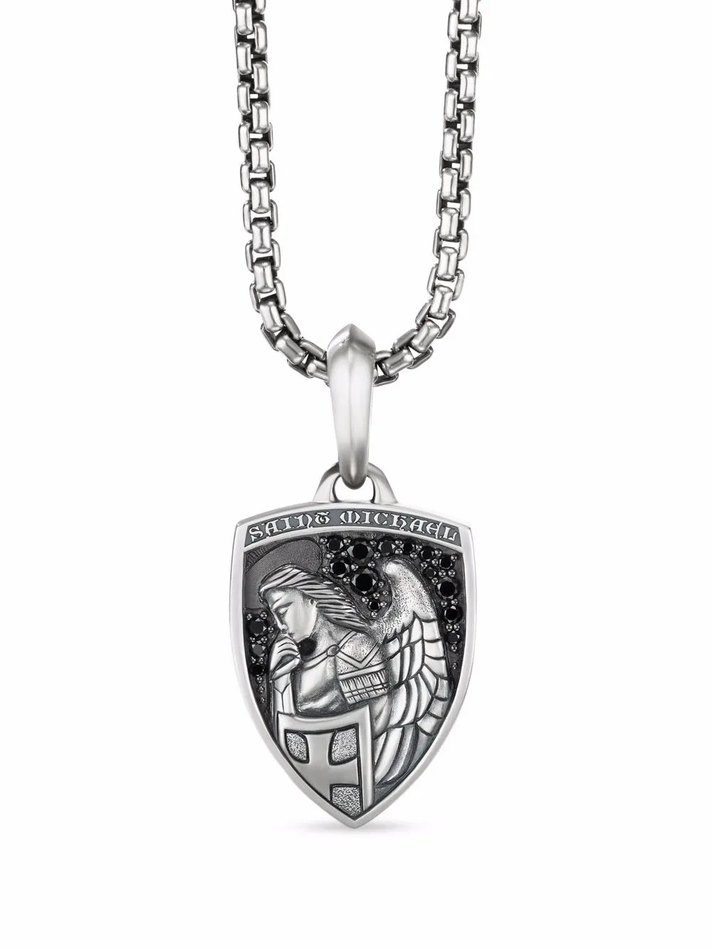 

Серебряная подвеска St. Michael с бриллиантами (26 мм) David Yurman, серебяный