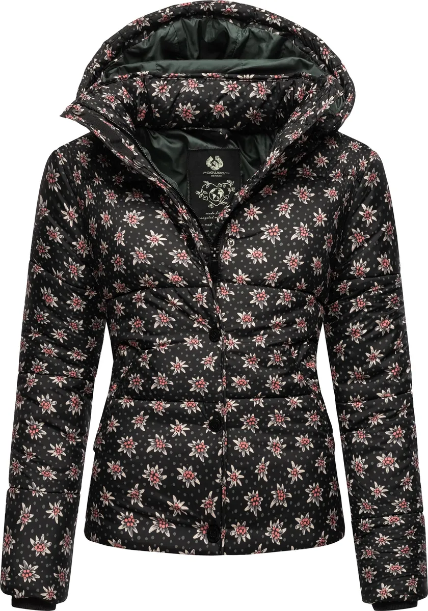 

Стеганая куртка Ragwear "Relive Remake", с капюшоном, модная укороченная зимняя короткая куртка из переработанных материалов, черный