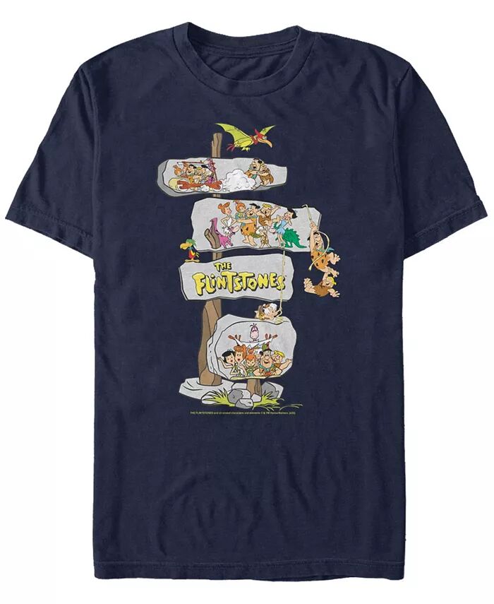 

Мужская футболка с коротким рукавом The Flintstones Box Up Stones Fifth Sun, синий
