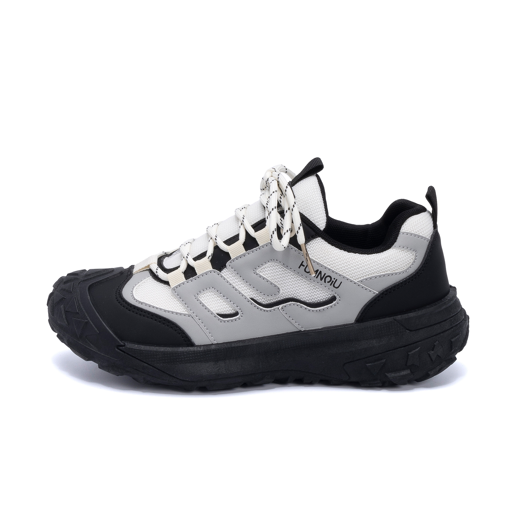 

HUANQIU Амортизирующие, износостойкие, дышащие, низкие, массивные, мужские кроссовки бежево-черного цвета