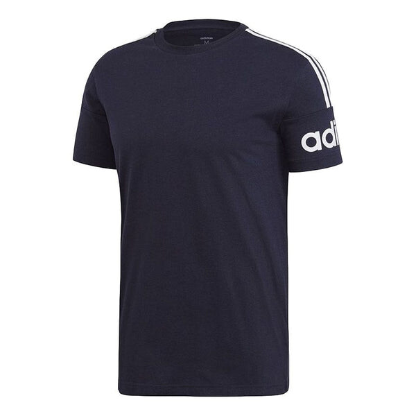 

Футболка adidas Casual Sport Breathable Fabric Round NeckTraining Short Sleeve Men s Navy, синий