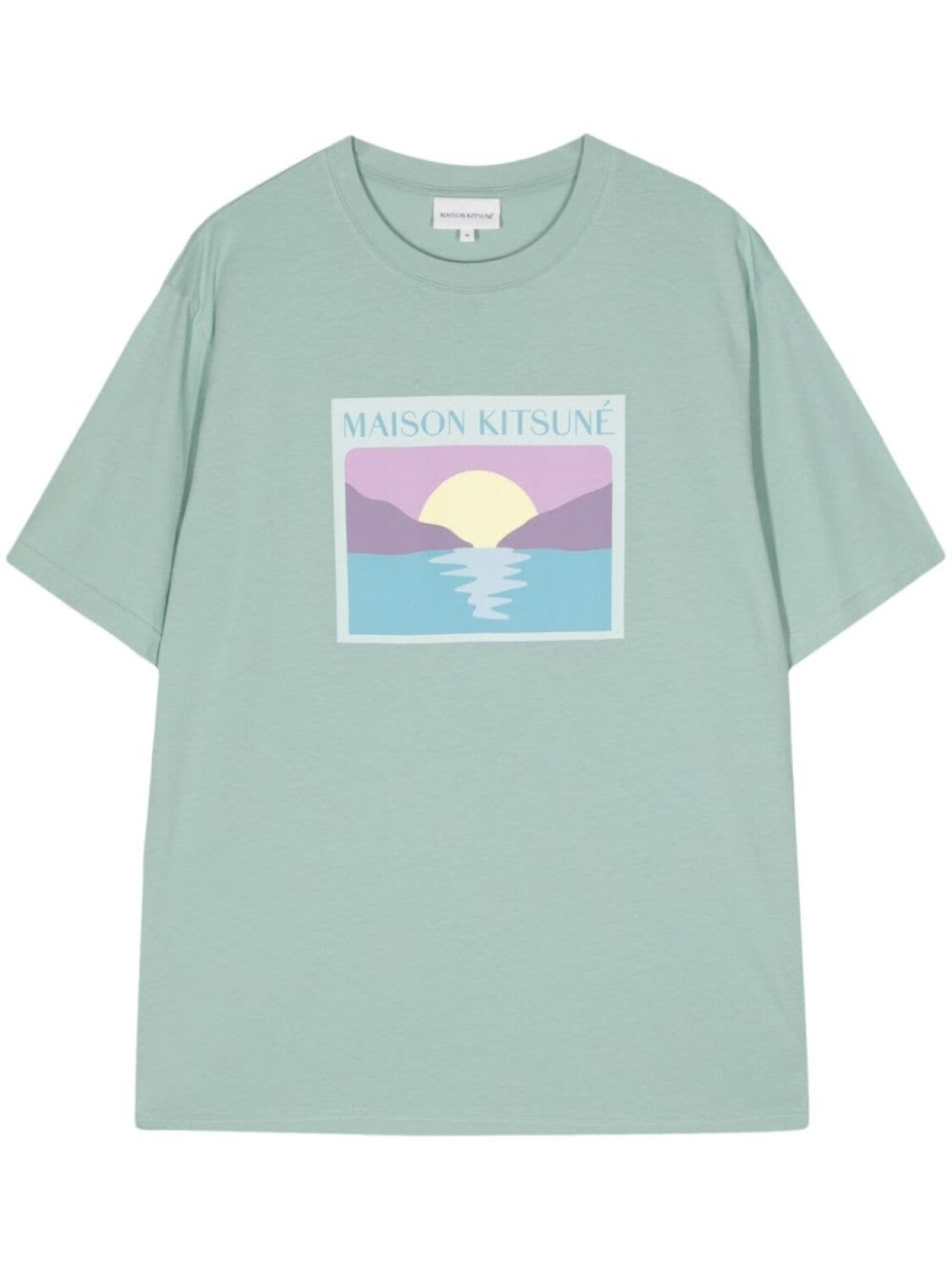 

Футболка с принтом Sunset Postcard Maison Kitsuné, зеленый