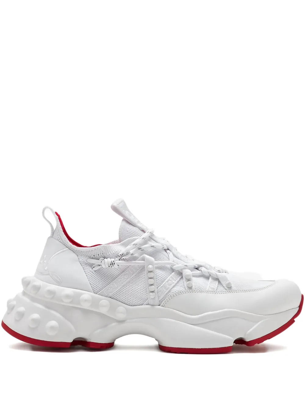 

Кроссовки, украшенные заклепками Christian Louboutin, белый