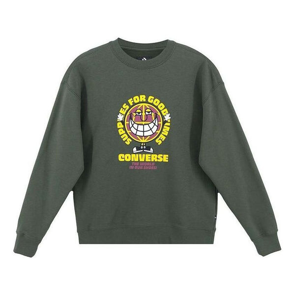

Свитер good times graphic pullover crew sweatshirt 'olive green' Converse, зеленый