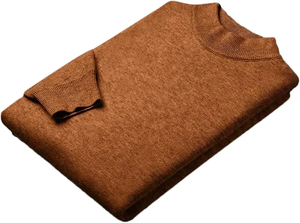Мужской однотонный вязаный свитер Casual Comfortable Pullover Tops Classic Mens Basic Half Turtleneck