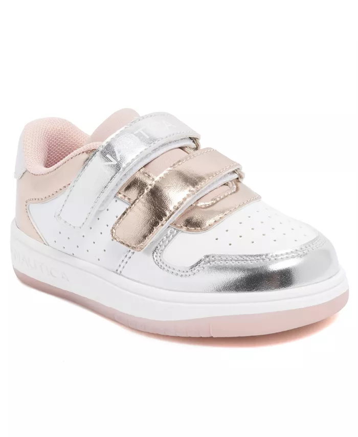 

Стаффорд повседневные кроссовки на липучках для малышек и девочек 5T-7 Nautica, серебро