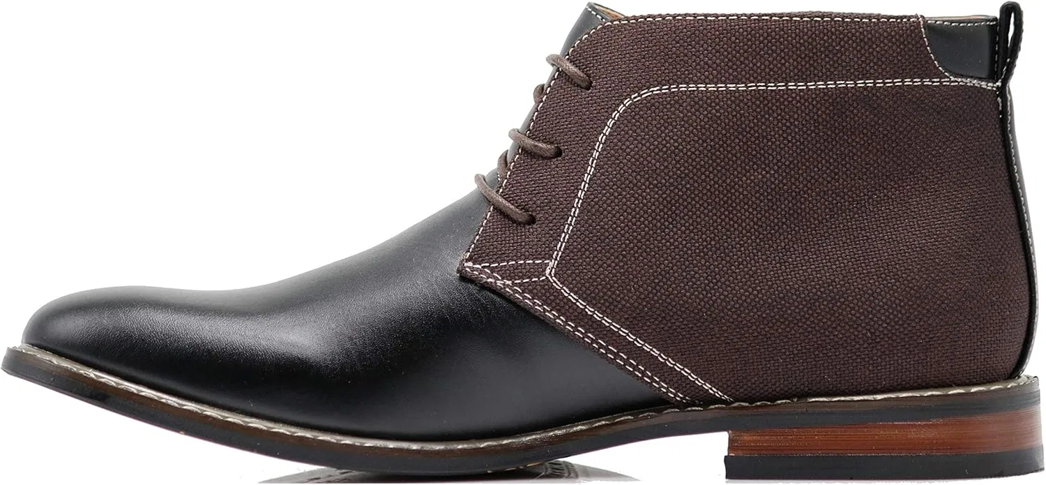 Мужские ботинки Titan04 Spectator Tweed Plaid Two Tone Chukka Ankle Wingtips Oxfords с перфорацией и шнуровкой, двухцветные, в клетку Enzo Romeo, Black Brown — фото 4