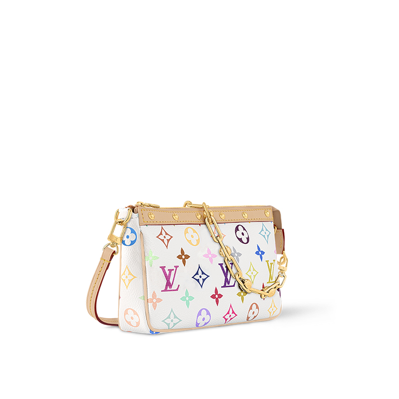 LOUIS VUITTON Сумка-кошелек Takashi Murakami белая разноцветная — фото 2