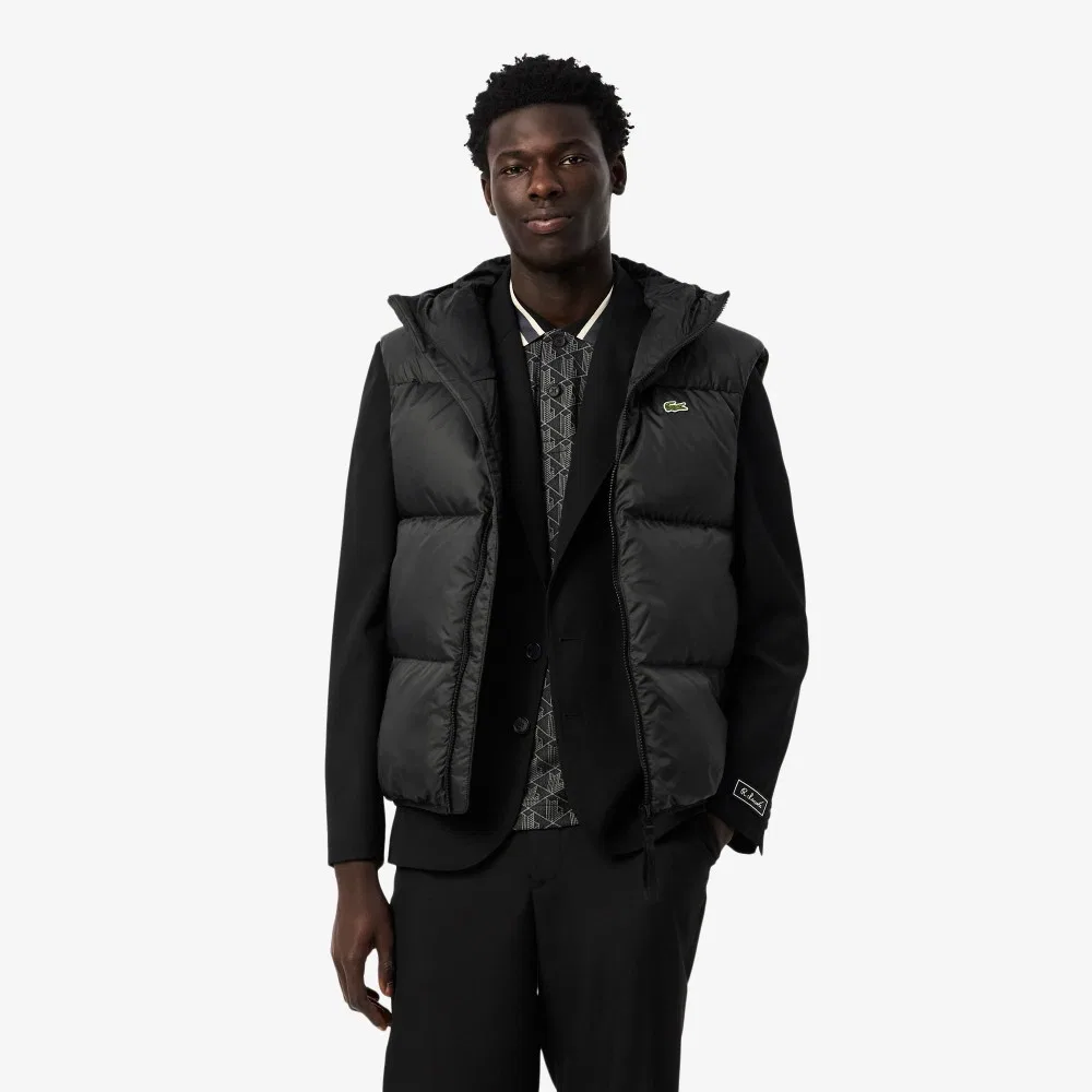 Мужской пуховый жилет рипстоп чёрный от Lacoste