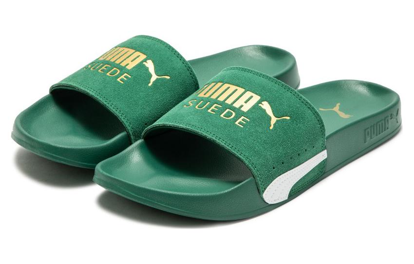 Шлепанцы PUMA Leadcat 2.0 Suede Classic Sandals, зеленый — фото 4