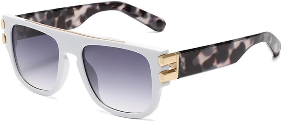 

Классические квадратные солнцезащитные очки с заклепками для мужчин, модные солнцезащитные очки для женщин, винтажные, роскошные, для защиты от солнца MUTYNE, White Gray