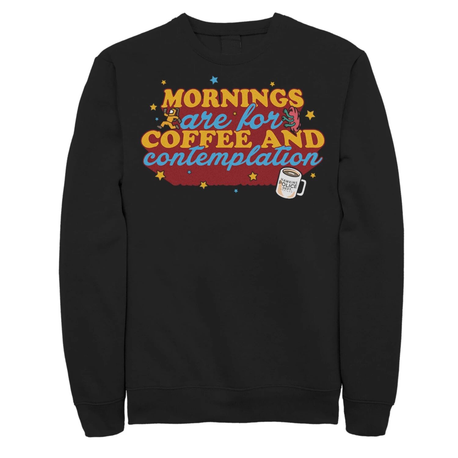 

Мужской свитшот с типографским рисунком Stranger Things Coffee & Contemplation Licensed Character