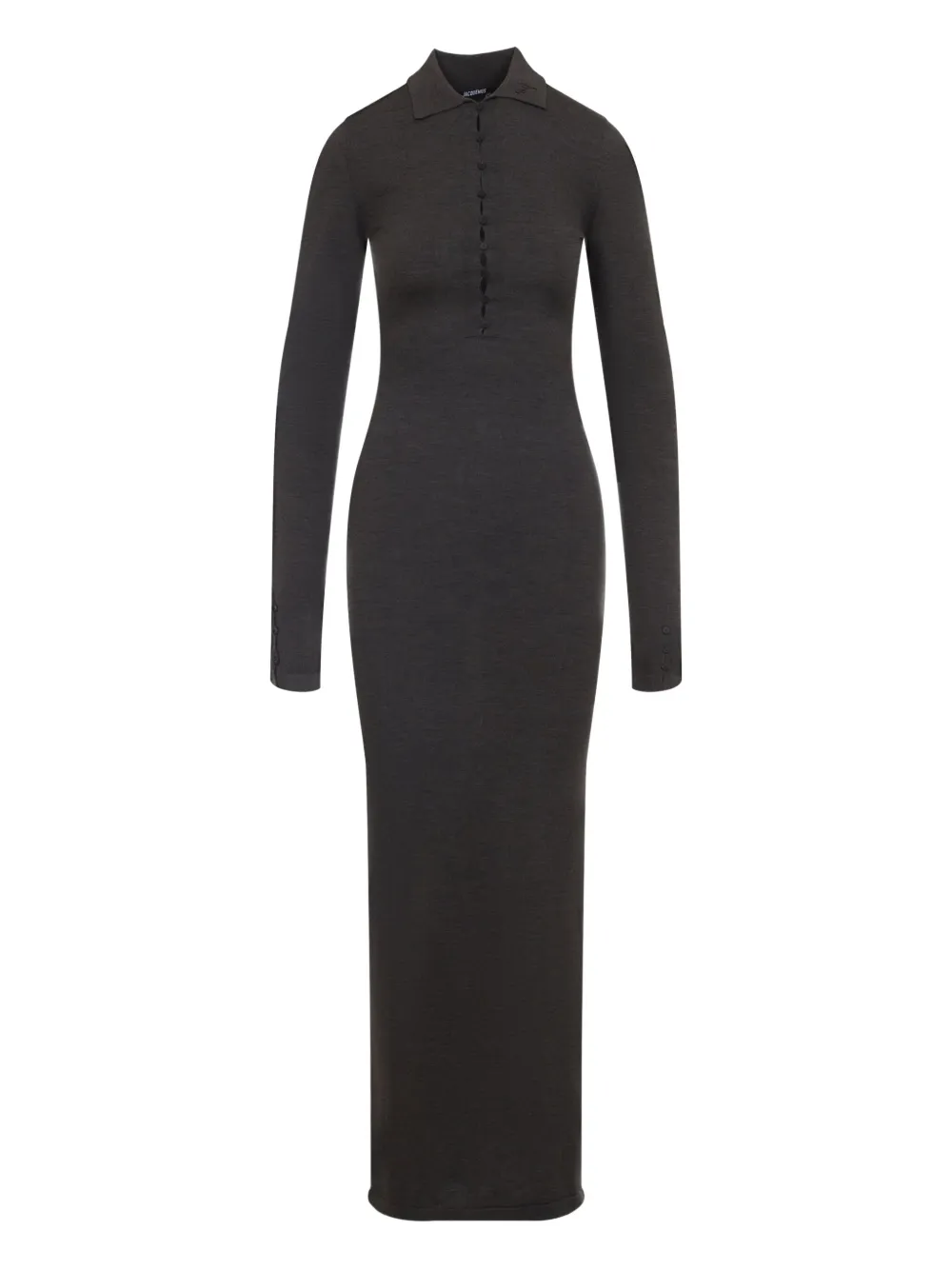 

Макси-платье с воротником-поло и застежкой на пуговицах JACQUEMUS, коричневый