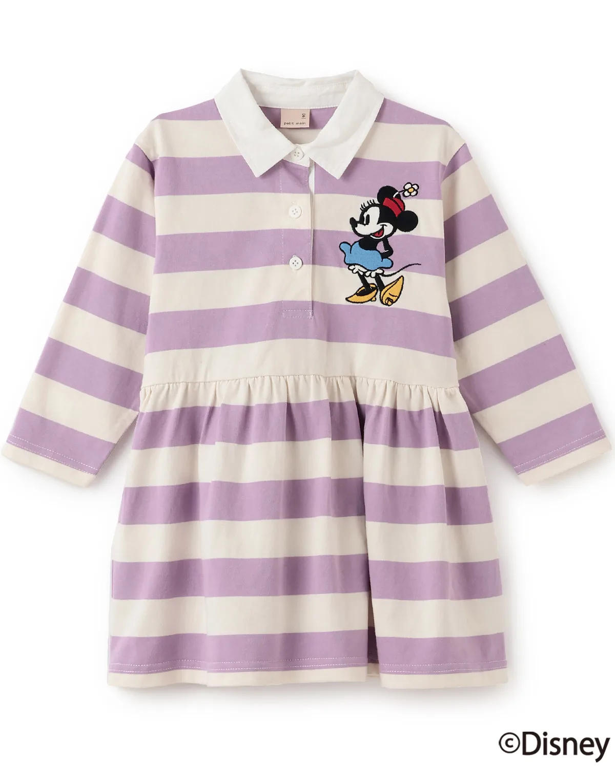 Детскаяワンピース petit main "Disney" Рагби с длинным рукавом