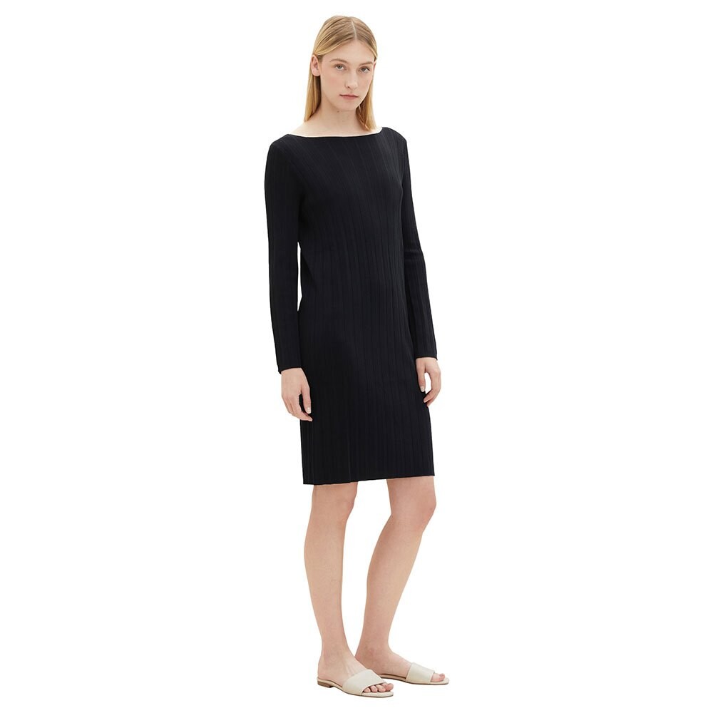 

Платье Tom Tailor 1037792 Knitted Rib Plissee Long Sleeve, черный