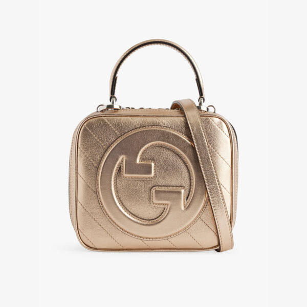 

Сумка через плечо из металлизированной кожи Blondie Gucci, бежевый