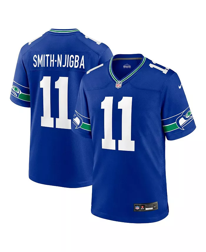 

Мужская ретро-игровая футболка Jaxon Smith-Njigba в королевском цвете Seattle Seahawks Nike