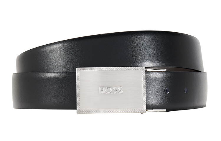 

Мужской кожаный ремень HUGO BOSS, черный