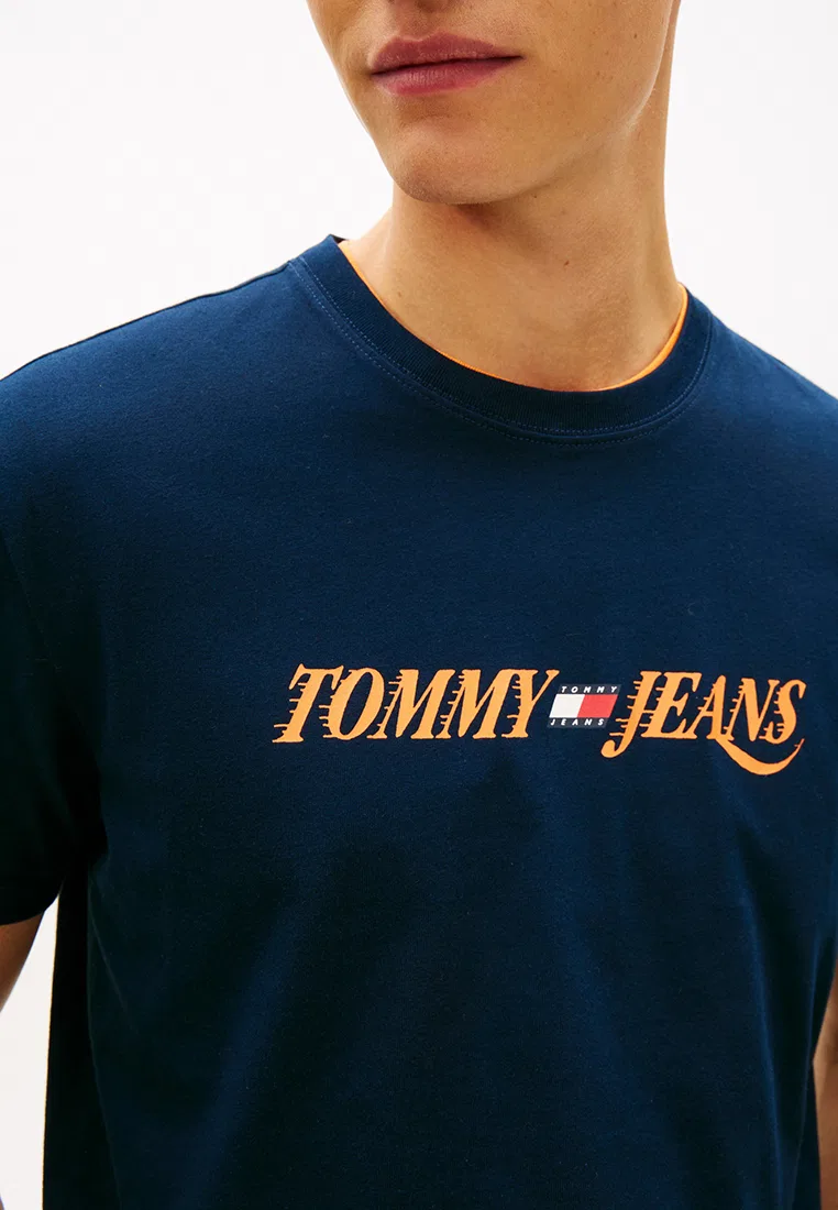 Футболка с коротким рукавом, винтажная, Tommy Jeans Tommy Hilfiger, темно-синий — фото 3