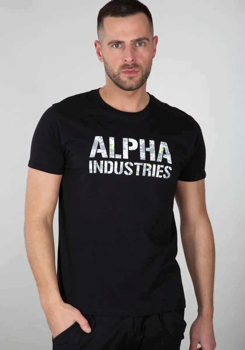 

Футболка Alpha Industries " Alpha Industries Мужская - Футболки с камуфляжным принтом ", цвет Black/White Camo