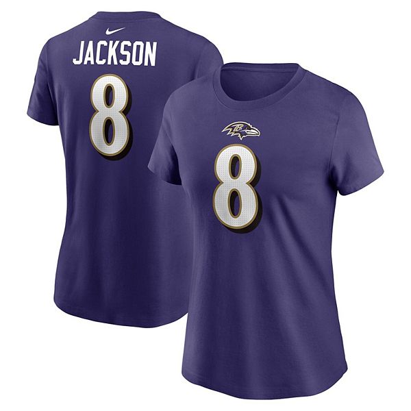 Футболка Baltimore Ravens с именем и номером Ламара Джексона, женская, фиолетовая Nike — фото 2