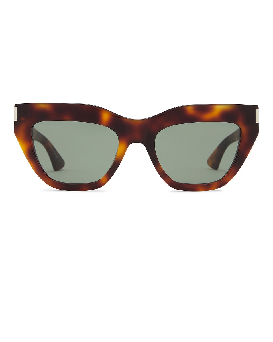 

Cat Eye Солнцезащитные очки Saint Laurent, Havana & Green