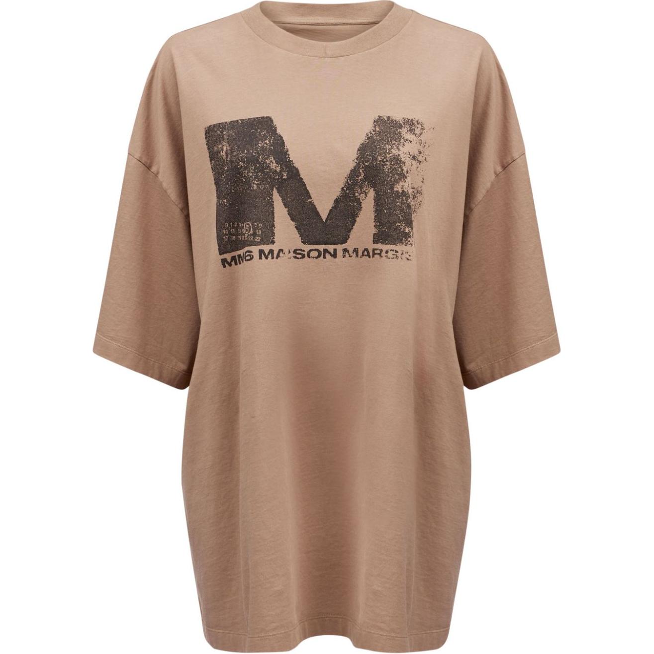 

Футболка с круглым вырезом MM6 Maison Margiela, Umber, Желтый, Футболка с круглым вырезом MM6 Maison Margiela, Umber