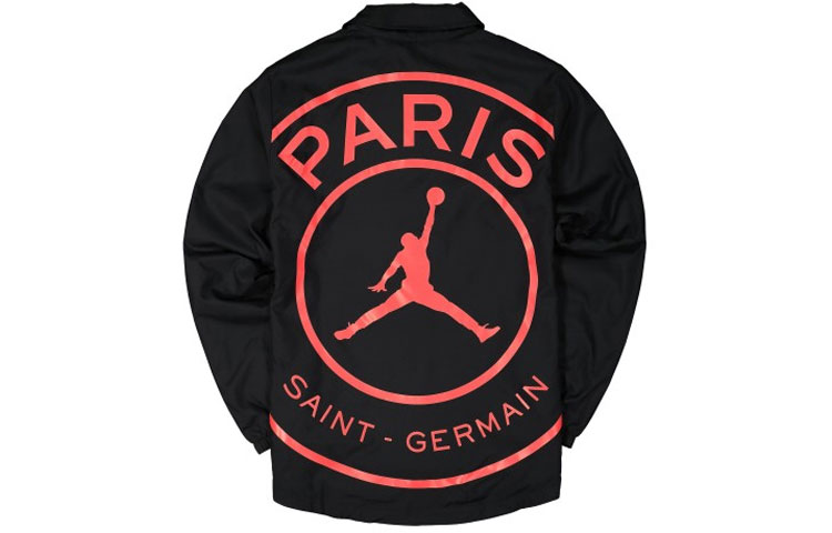 

PSG LOGO Coach Jacket ×Paris Saint Germain Куртки мужские Jordan, черный