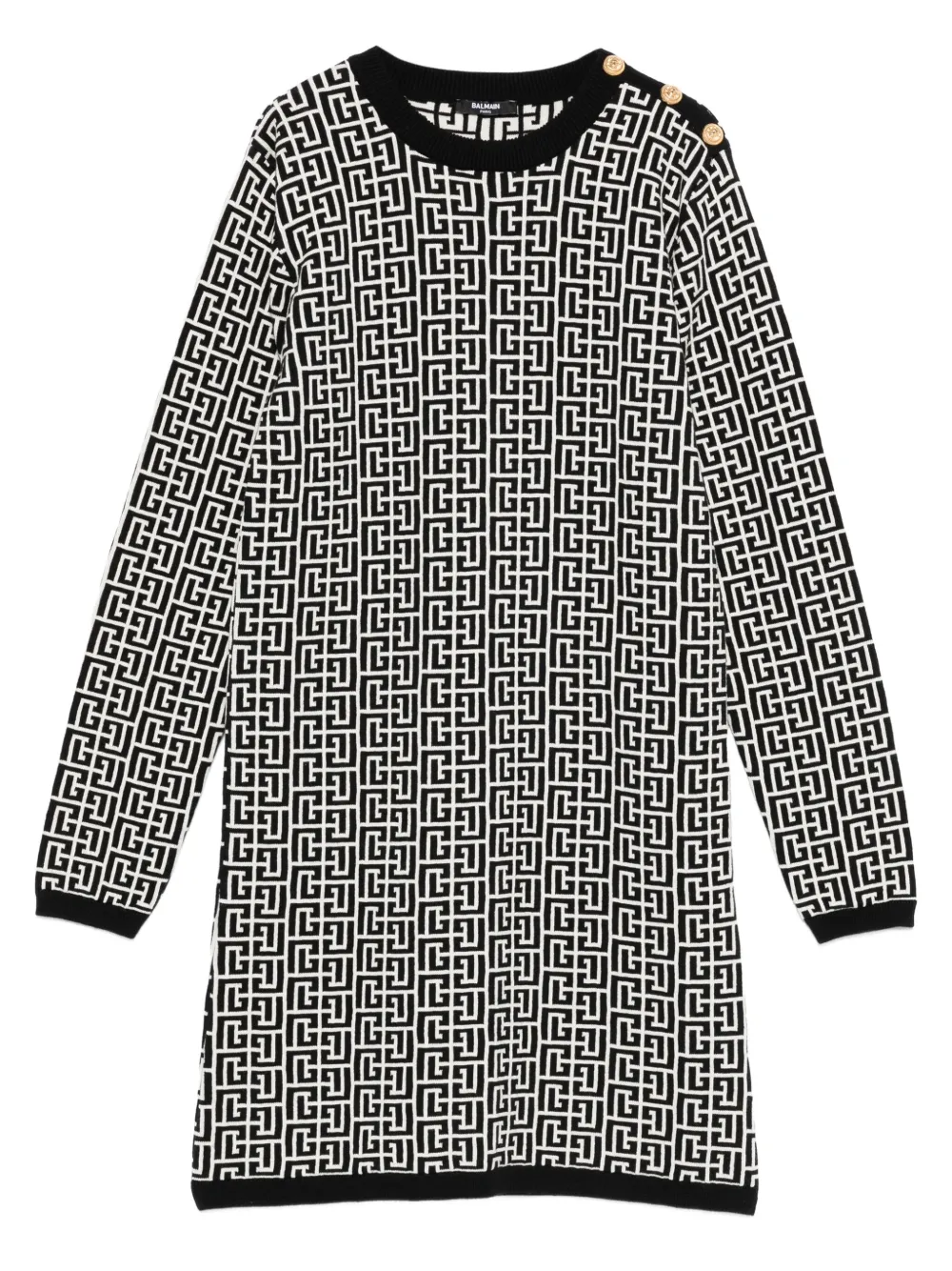 

Платье с монограммой Balmain Kids, черный