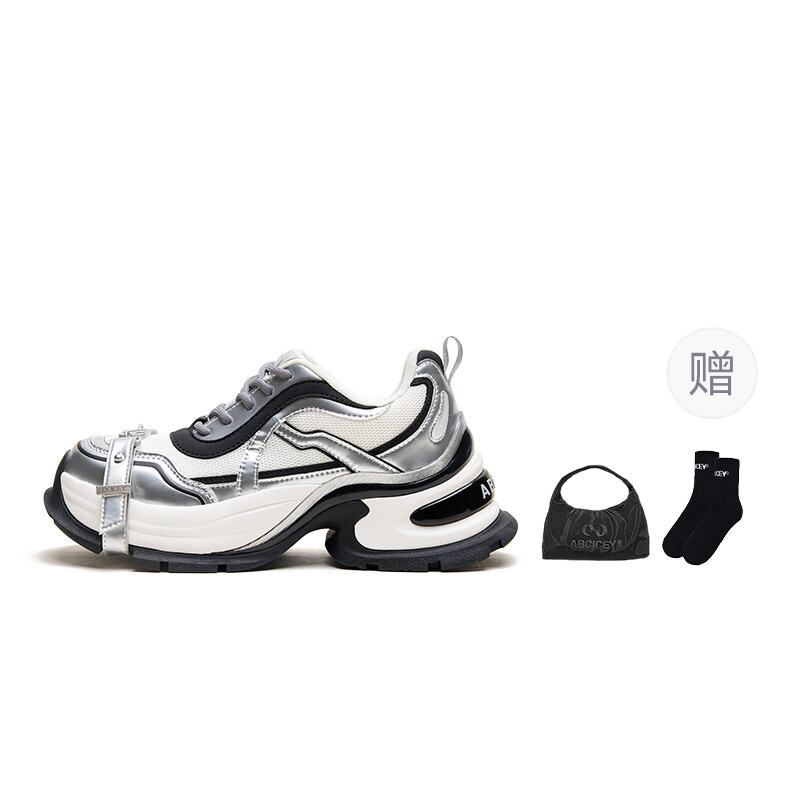 

Кроссовки ABCICEY Chunky Sneakers Unisex Low-top Silver, серебряный, Серый, Кроссовки ABCICEY Chunky Sneakers Unisex Low-top Silver, серебряный