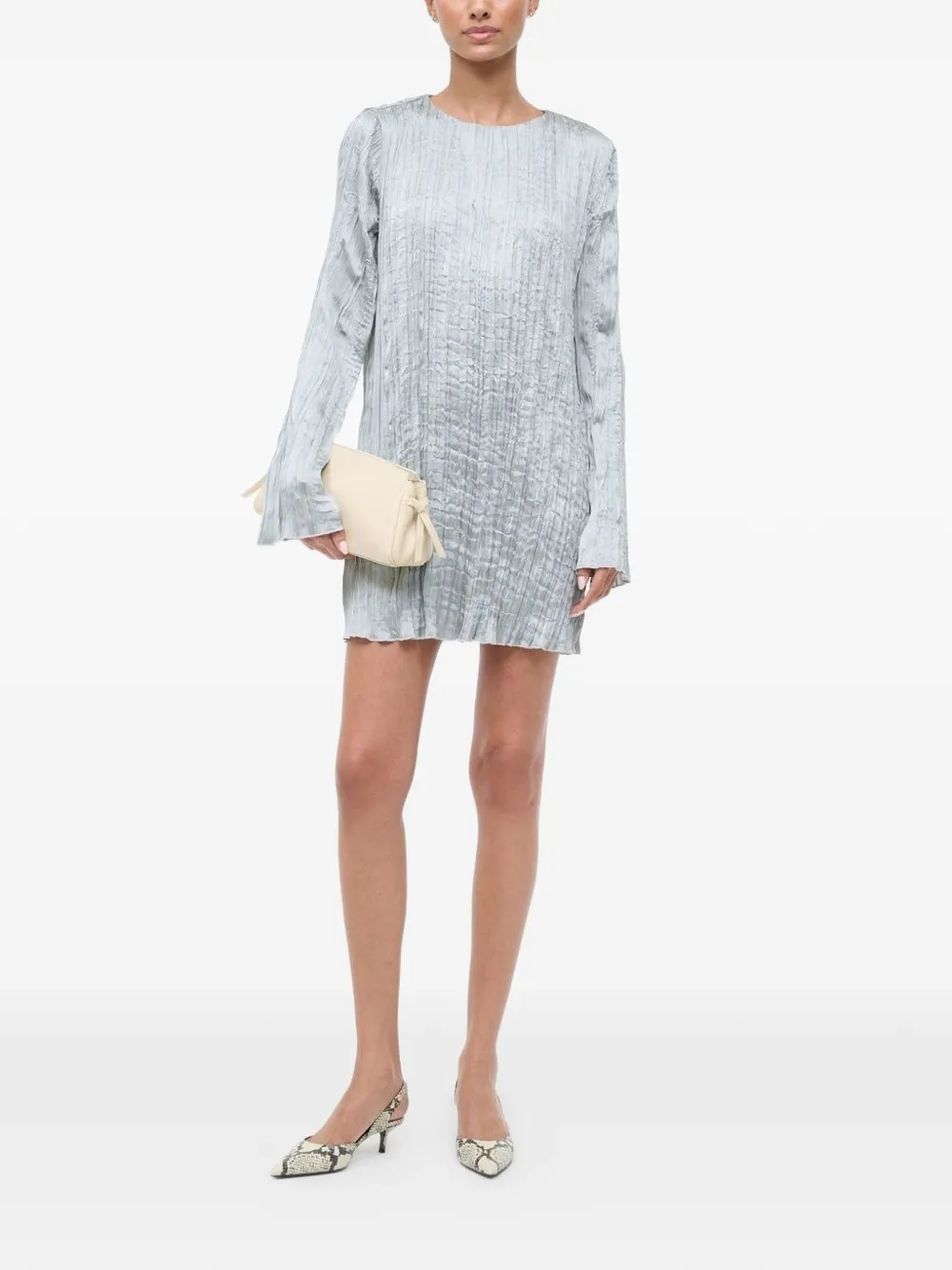 

Фактурное мини-платье Kona Staud, серебряный