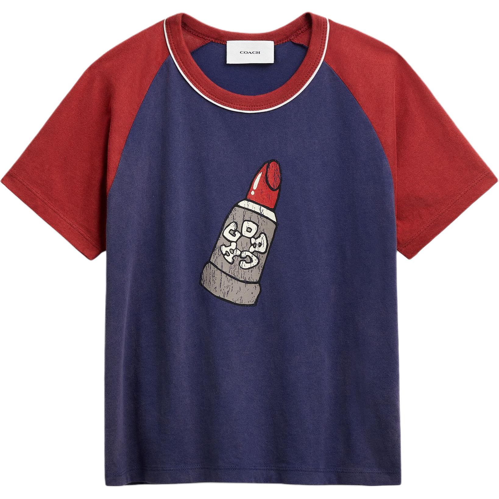 

Футболка с рукавом реглан женская COACH, синий