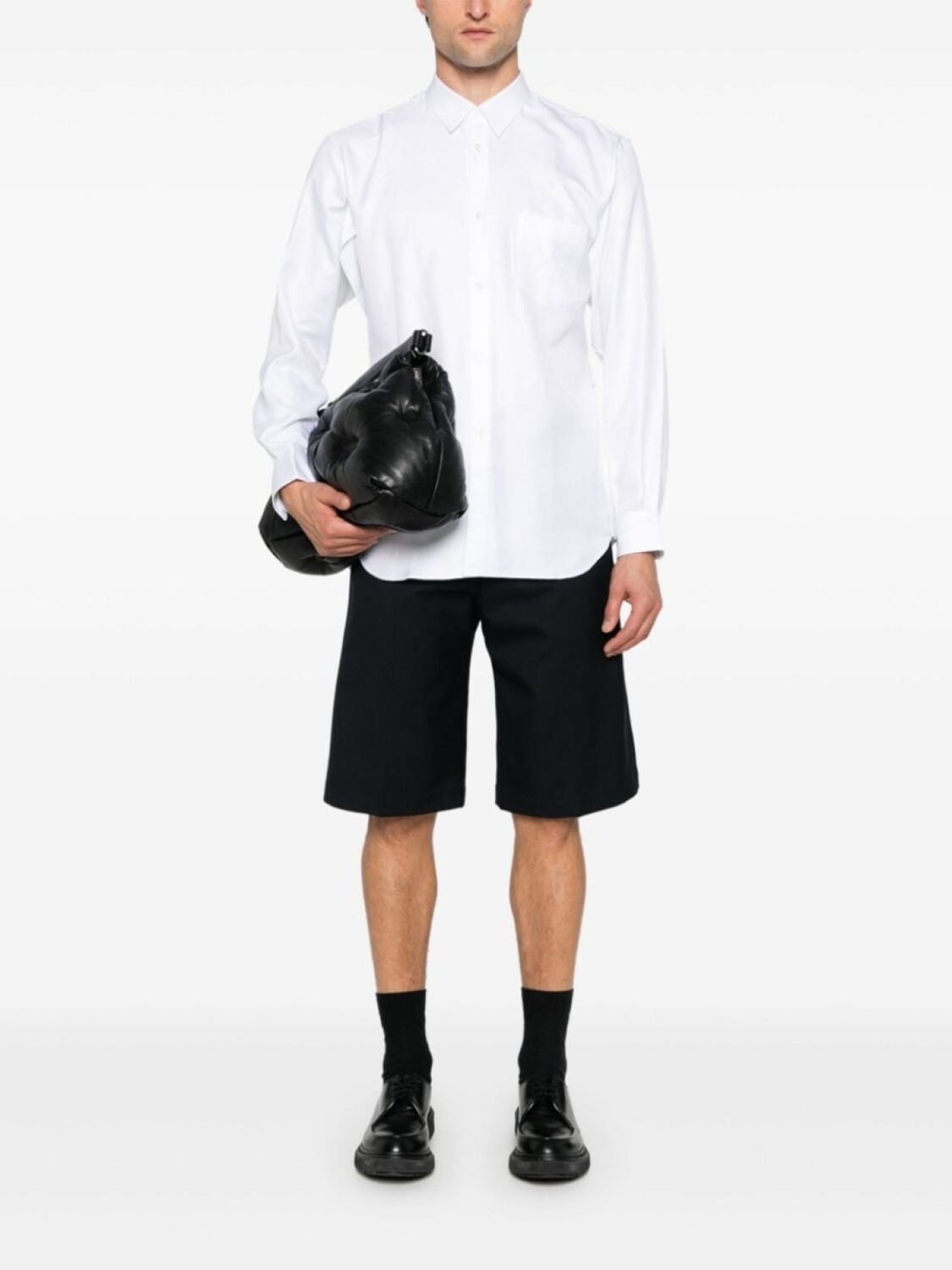 Comme Des Garçons Shirt рубашка с узорчатым жаккардом, белый — фото 2