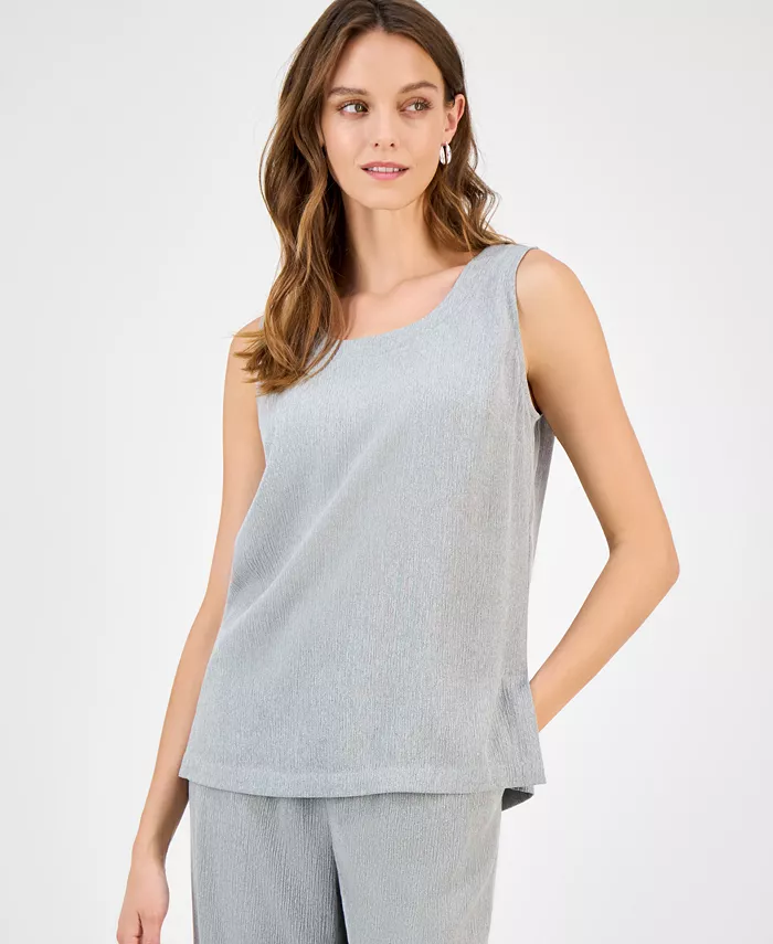 

Женский фактурный топ без рукавов с круглым вырезом Kasper, серый